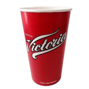 Vaso de Carton Rotulado de Victoria P/ Micheladas o Cerveza 32oz, 25 Piezas