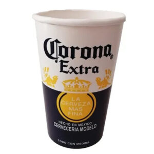 Vaso de Carton Rotulado de Corona P/ Micheladas o Cerveza 44oz, 25 Piezas