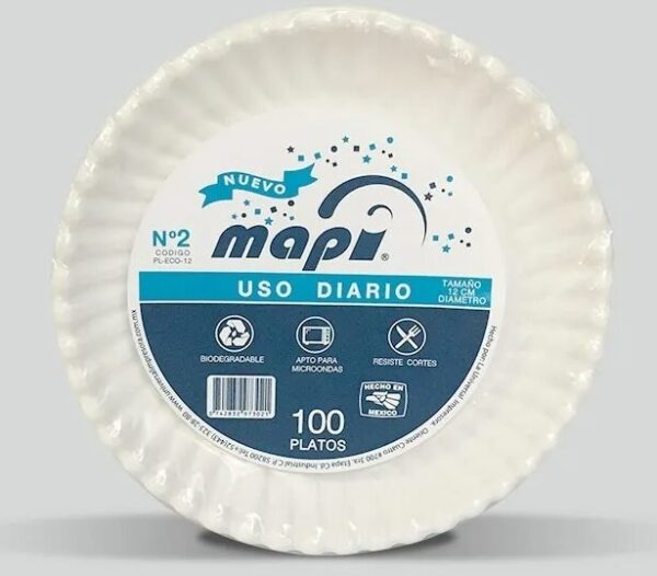 Charola/Plato de Carton No. 2 Mapi