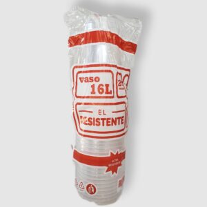 Vaso Plastico No. 16 Liso, VP16L Resistente, 25 pzas