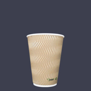 Vaso de Carton/Papel Ripple Wall 12 oz, Doble Pared, VPRW-12, 25 Pzas, Inix