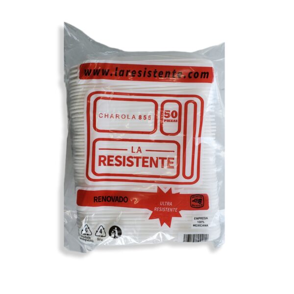 Charola Termica 855 Blanca Resistente, 50 Pzas