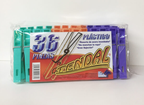 Pinzas Plasticas para Ropa Tendal 36 Pzas, Sin Marca, Pieza