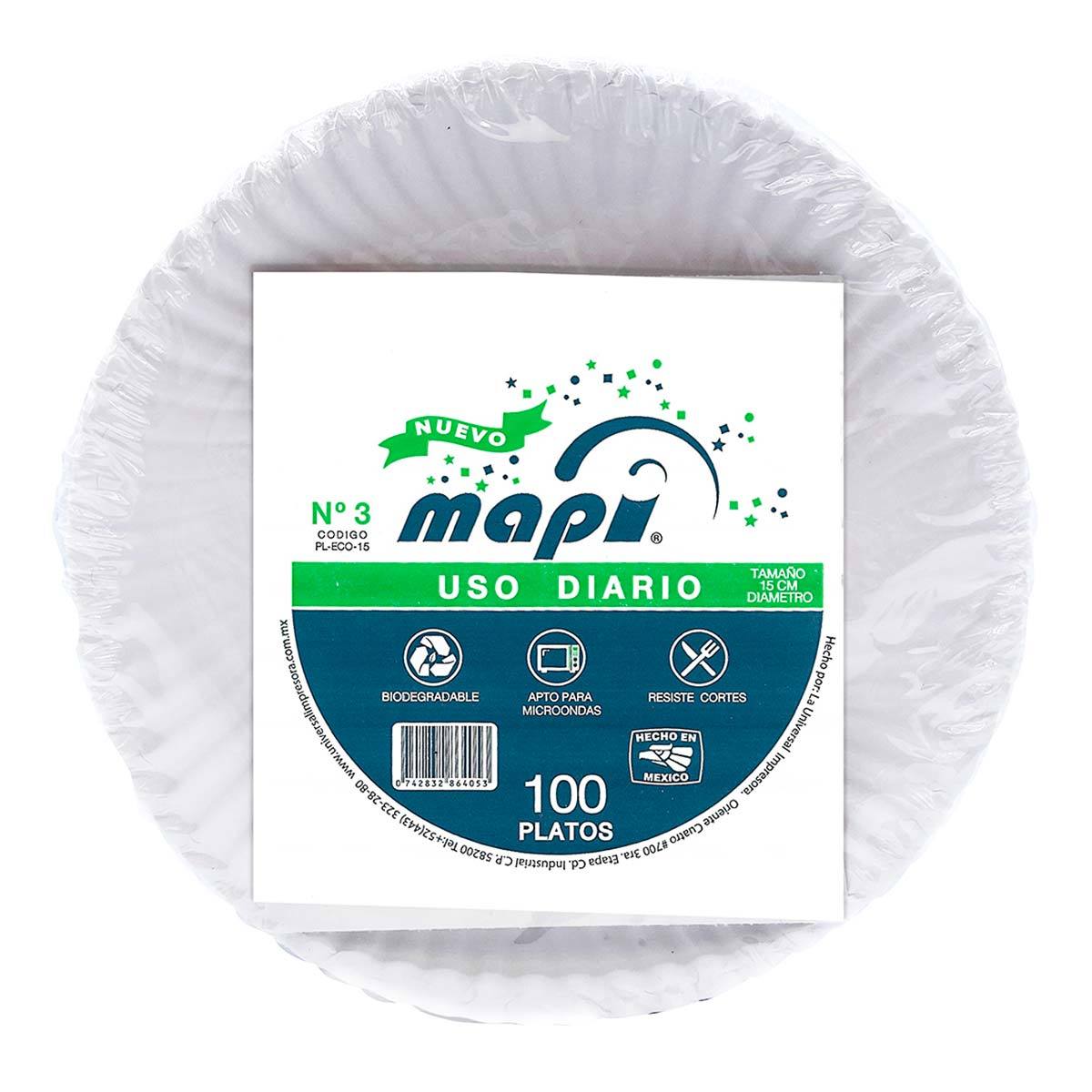 Charola/Plato de Carton No. 3 Mapi