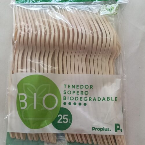 Tenedor Sopero Biodegradable Classy, Classy, Paquete 25 Pzas
