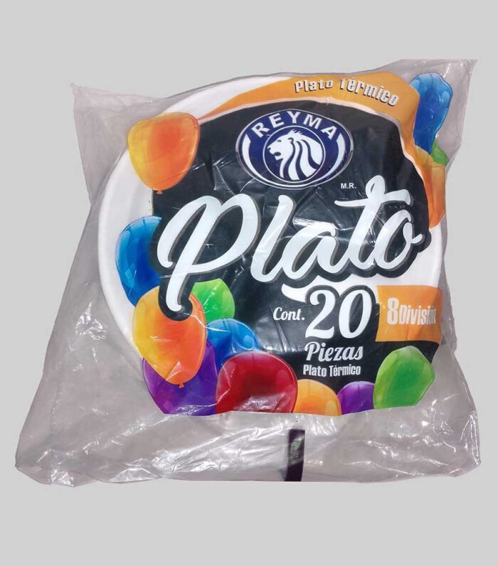 Plato Termico 8 Division, PT8D, Reyma, Paquete 20 Pzas.